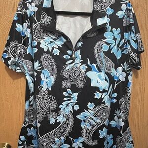 Floral Paisley Women's Top - Black and Blue
